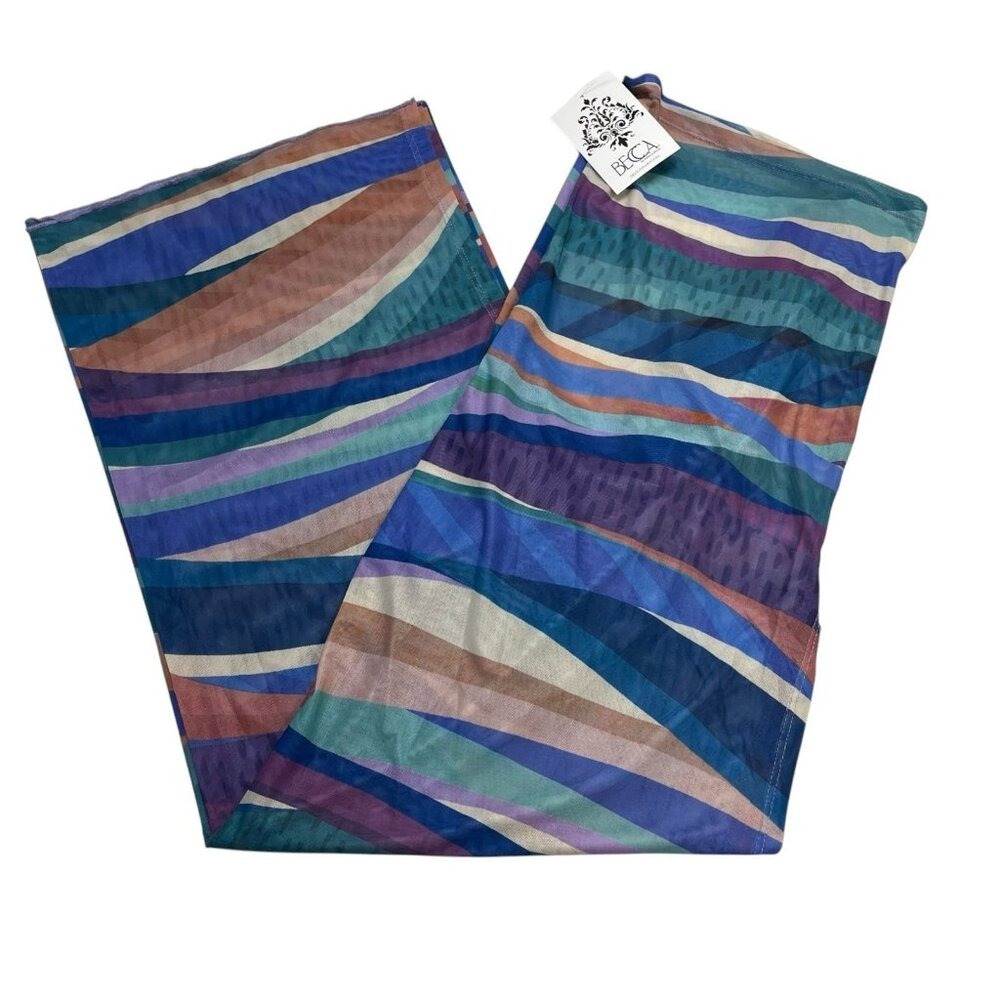 Becca by Rebecca‎ Virtue Pants Beach Cover Up M Sheer Split Wide Leg Vacation